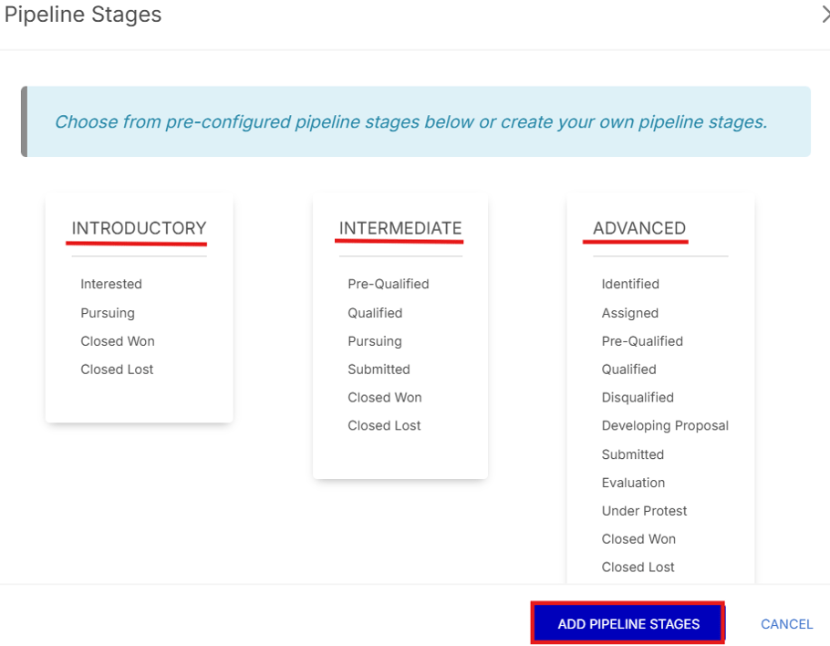How to Customize and Navigate Pipeline Settings in Federal Compass